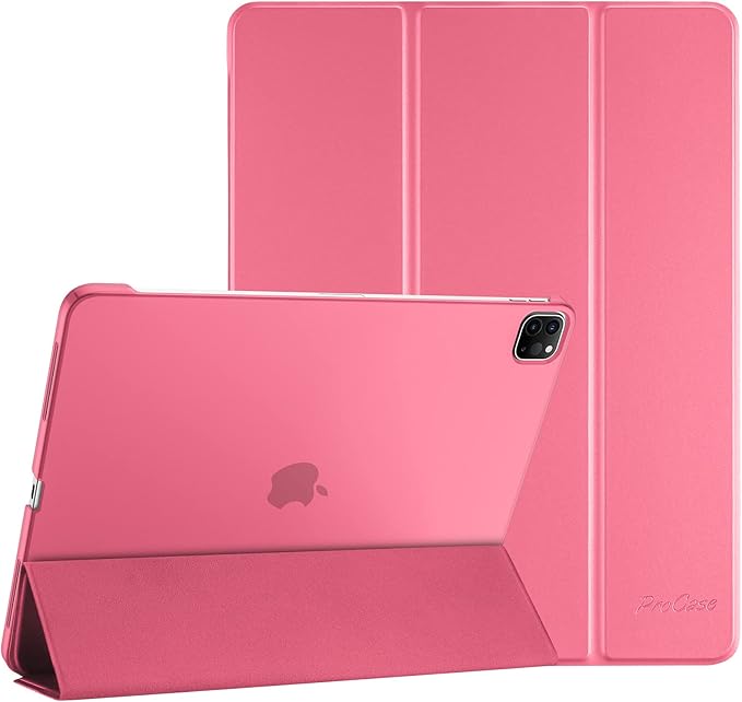 ProCase Smart Case for iPad Pro 12.9 2022/2021/2020/2018, Slim Stand Hard Back Shell Smart Cover for iPad Pro 12.9" 6th Gen/5th Gen/4th Gen/3rd Gen -Melonpink