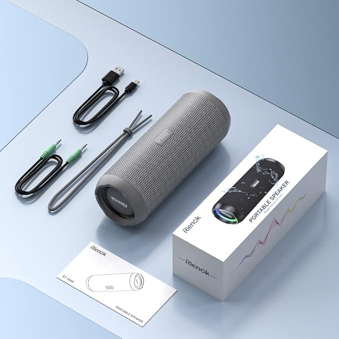 RIENOK Portable Bluetooth Speaker 30W Dual Pairing True Wireless Stereo HD Sound IPX7 Waterproof Outdoor Sport Shower Speaker Bluetooth 5.3 for Home Party