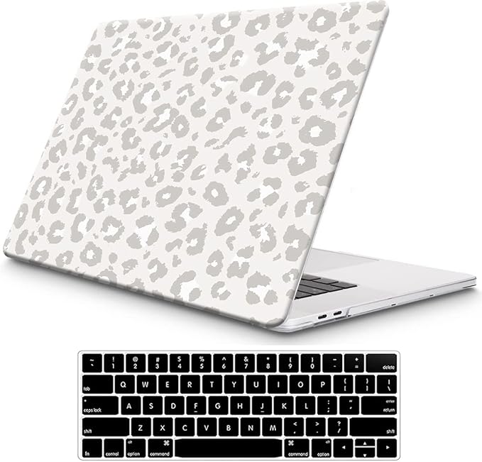 Funut for MacBook Air 13 inch Case M5 M4 M3 M2 2026 2025-2022 A3449 A3240 A3113 A2681, Funut Plastic Laptop Hard Shell Case & Keyboard Cover for M2 M3 M4 M5 MacBook Air 13 inch,Leopard Print