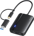 MOKiN USB 3.0 to Dual HDMI Adapter for Dual Monitors, USB C to HDMI Adapter for Mac, Windows, 4K Dual HDMI Adapter Compatible with M1/M2 Mac, Windows, ChromeOS, Android