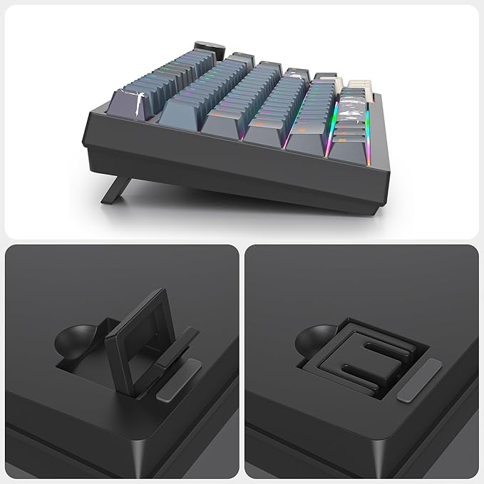 Fogruaden Wired 75 Percent Gaming Keyboard, Hot Swappable, Gasket Mount Creamy Mechanical Keyboard with Knob, Linear Red Switch, RGB Backlit, Sound Absorbing Pads, NKRO Compact TKL Custom Keyboard