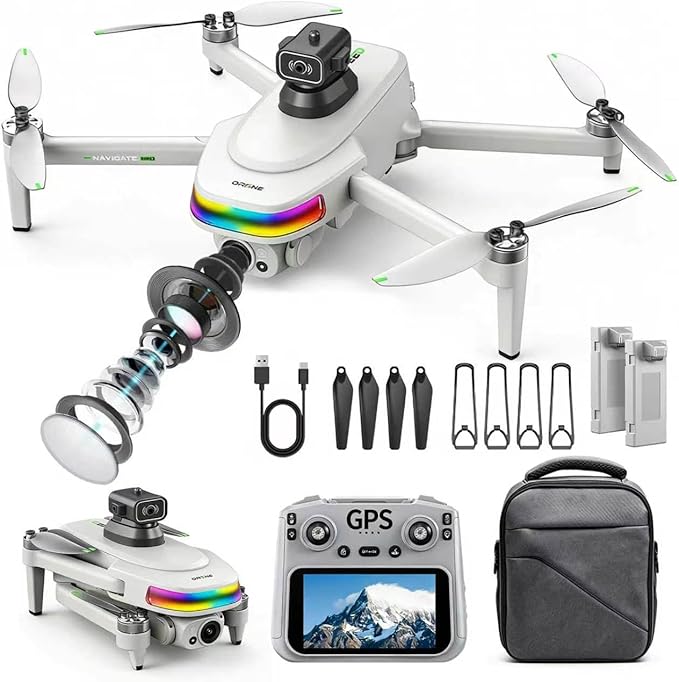 GPS Drone With 4k Camera For Adults, 5.5"Hd Touchscreen Remote,Brushless Motor,50 Mins Flight, Follow Me Drone,Auto Return,Long Range Transmission, Ai Track&Orbit Mode,Hobby Rc Quadcopters & Multirotors ,Under 260g