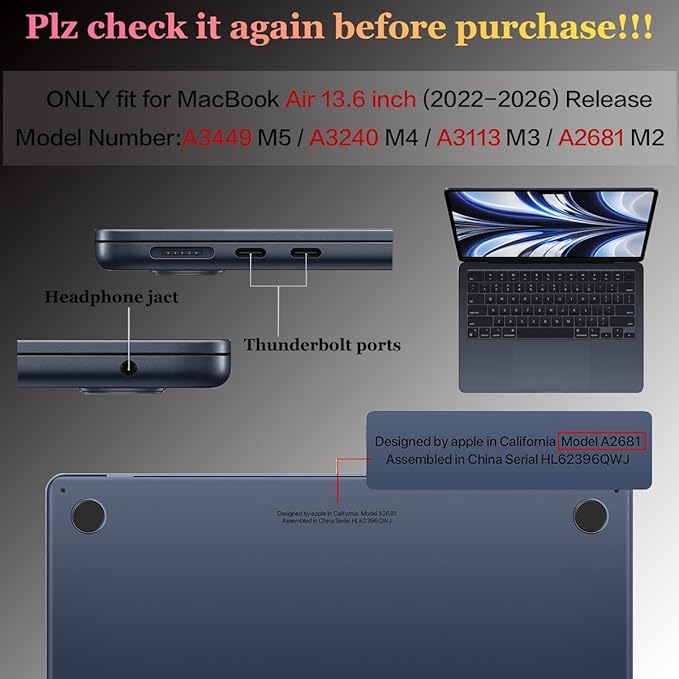 CISSOOK Compatible with MacBook Air 13.6 inch Case M2 M3 M4 M5 Release 2026 2025 2024 2023 2022, Hard Shell Case Keyboard Cover for MacBook Air 13 inch A3449 A3240 A3113 A2681, Marble Flower