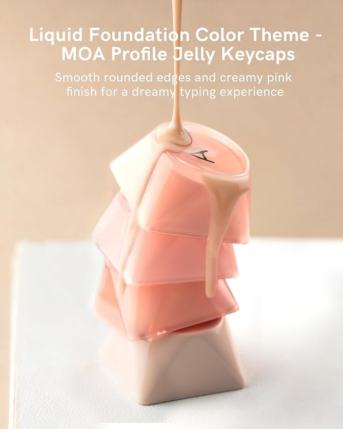 WK75 Wireless Mechanical Keyboard with Knob, 75% Foundation Pink Creamy Keyboard, Hot Swappable, Pre-lubed Switches, Gasket Mount with MOA Profile Jelly Keycaps, RGB Backlit Gaming Keyboards