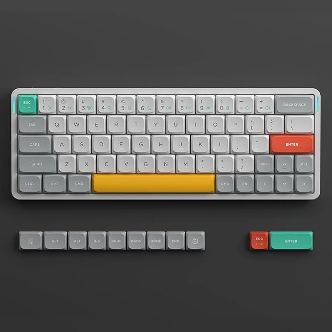 nuphy Air60 V2 Portable Wireless Keyboard 60% Low Profile Mechanical Keyboard Support QMK/VIA Compatible with Windows/mac OS/Linux Supports Bluetooth 5.1/2.4GHz/USB-C White - Gateron Cowberrry Switch