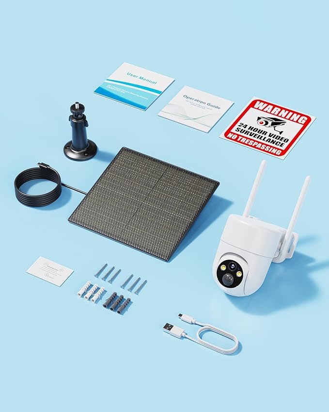 LIWAN Cellular Security Camera, No WiFi Security Camera, 4G LTE Solar Cameras Wireless Outdoor with SIM Card, 2K HD Color Night Vision, 360° Live View Off Grid Cam for Farm, Cabin, Construction Site