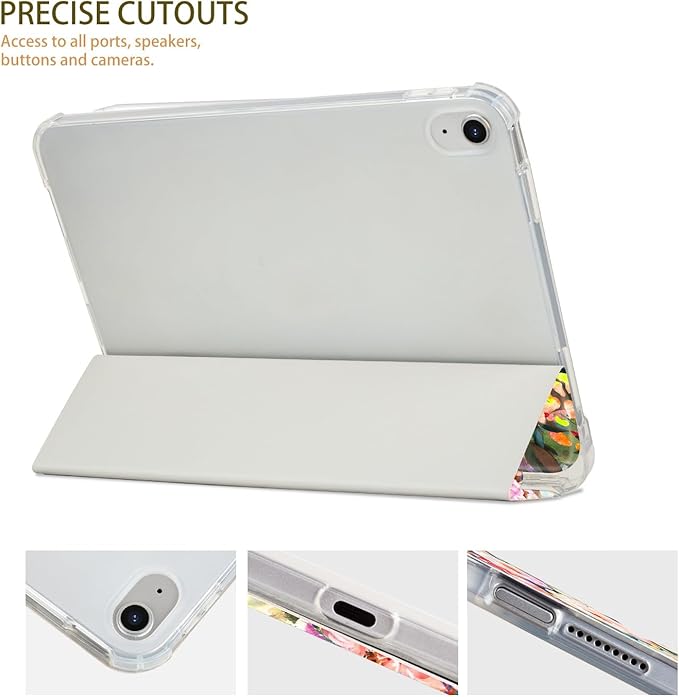 for iPad (A16) 11Th/10Th Generation Case 2025/2022, for iPad Case 11Th/10Th Generation, 10Th/11Th Gen Slim Cover Pencil Holder & 2 Viewing Angles & Typing Stand, Oil Painting Flower Art