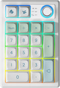Gasket Creamy Mechanical Numpad Programmable Macro Keypad Wireless 2.4G/Bluetooth 5.0/Wired USB-C RGB Backlit Hot Swappable Number Pad Rechargeable Numeric Keyboard Metal Knob for Win/Mac
