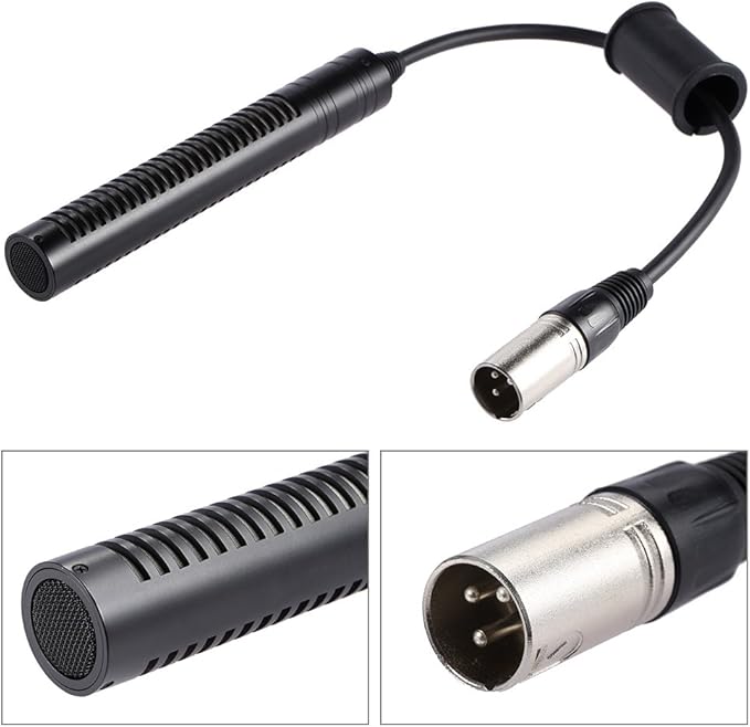 Andoer Video Recording Interview Photography Stereo Condenser Unidirectional Microphone Mic for Sony Panosonic Camcorders-XLR Interface