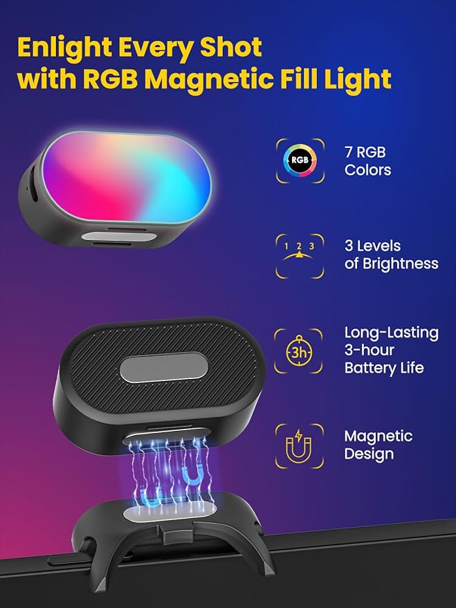 Gimbal stabilizer for Smartphone,Gesture Control/face Tracking, Double Magnetic Fill Light, 7 Color Temperature, Portable Hard Case, EVA Protective Storage Bag w/Hand Strap, Smart XE KIT& B30& L20
