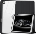 Case for iPad 9th / 8th / 7th Generation (2021/2020 / 2019), for iPad 10.2 Inch Protetive Case with Pencil Holder, Stand Tablet Clear Back Cover, Auto Sleep/Wake - Black