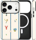 Magnetic for iPhone 17 Pro Max Case Cute Frog Stripes Phone Case, Summer Shockproof Slim TPU and Hard PC Protective Phone Cover Compatible with MagSafe Designed for Women Girls