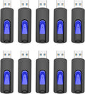 16GB Flash Drive 10 Pack, JUANWE USB 3.0 Flash Drives, Bulk Flash Drive 16 GB Thumb Drive Mutipacks, USB Drive 3.0 Retractable Memoria USB Jump Drive for Data Storage & Backup, Blue