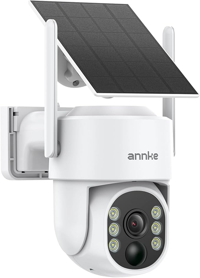 ANNKE Solar Security Camera Wireless Outdoor, 2.5K Dome Camera for Home Security, 360°Viewing, Solar Powered, Two-Way Audio, Smart PIR Motion Detection, Color Night Vision, SD/Cloud Storage, 2.4&5GHz