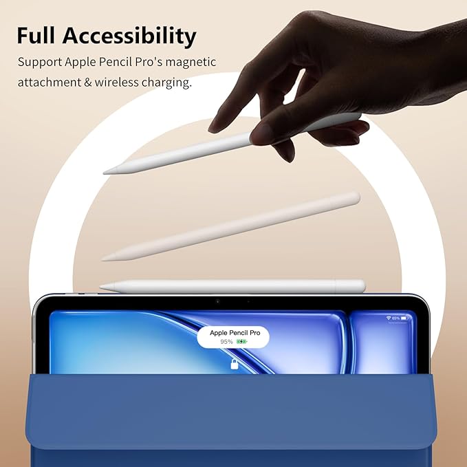 TiMOVO Magnetic Case for iPad Air 11 Inch (M4/M3/M2-2026/2025/2024), iPad Air 5th/4th Generation Case (2022/2020) 10.9 Inch, Smart Folio Magnetic Trifold Stand Cover, Auto Wake/Sleep, Navy Blue