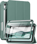 Case for iPad mini 7 (A17 Pro) 2024 & iPad mini 6 2021 Case, [Built-in Screen Protector][Auto Sleep/Wake][Pencil Holder] iPad mini 6th Generation 8.3-inch Soft Leather Flip Cover with Stand, Green
