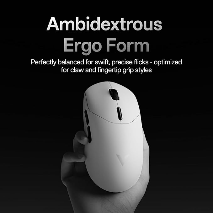 Rapoo VT2 Wireless Gaming Mouse, True 8K Wireless Polling Rate, 53g Lightweight, Up to 750 Hr Battery, Nordic nRF54L15 MCU, 100-Million Mechanical Switch, 10 Programmable Buttons, Macro Enabled