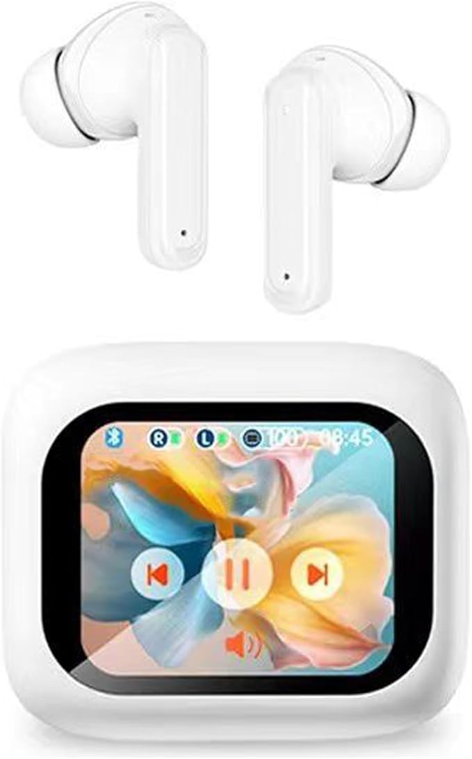 Active Noise Cancelling Smart Touch Screen Earbuds ANC Earphones Wireless Blue Tooth Ear Buds Head Phones Bluetooth In-Ear Headphones TWS True Wireless Earbuds for iPhone Android with Mic Touchscreen