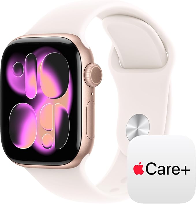 Apple Watch Series 11 [GPS 42mm] Smartwatch with Rose Gold Aluminium Case with Light Blush Sport Band - S/M. Sleep Score, Fitness Tracker, Health Monitoring with AppleCare+ (2 Years)