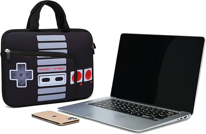 14 15 15.4 15.6 inch Laptop Handle Bag Computer Protect Case Pouch Holder Notebook Sleeve Neoprene Cover Soft Carrying Case with Extra Pockets For Dell Lenovo Toshiba HP Chromebook ASUS Acer(Games)