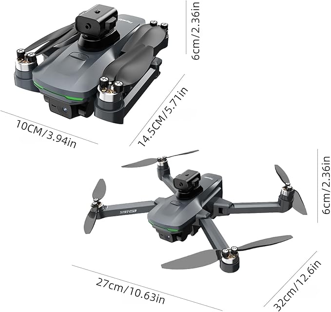 GPS Drone with 4K Dual Camera for Adults, FPV RC Quadcopter with 4.5" Large Screen Remote Control, Brushless Motor, Auto Return Home, Follow Me, 2 Batteries and Carrying Case