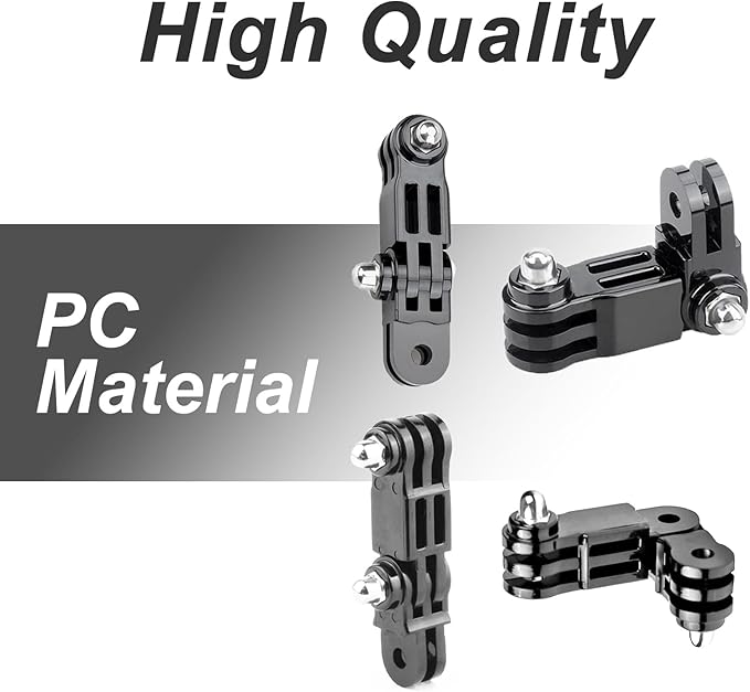 3-Way Adjustable Extension Pivot Arm Adapter Kit for GoPro Hero 11, 10, 9, 8, 7, 6, 5, 4, 3+, Insta360 and DJI OSMO, Same Direction and Vertical Direction, Long Thumb Screws