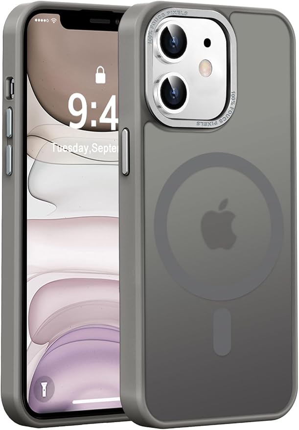 Newfuture Designed for iPhone 11 Case with Strong Magnetic [13 FT Military Drop Protection] [Compatible with Magsafe] Slim Translucent Matte Shockproof with Anti-Fingerprint Phone Case, Titanium Gray