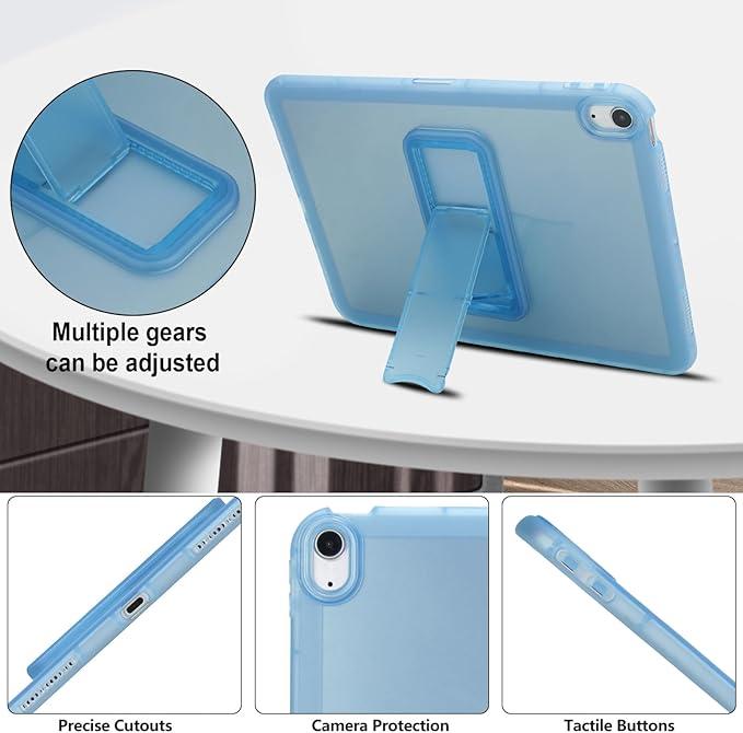 Slim Case for iPad Air 11-inch M4/M3/M2 (2026/2025/2024), Built-in Kickstand Non-Slip Shockproof Rugged Protective for Women Men, Blue