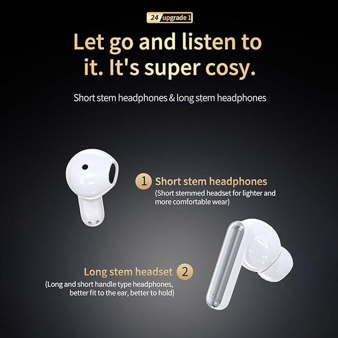 2 Pack Wireless Bluetooth Earbuds Ear Buds for iPhone Android, 2 Pairs of Blue Tooth 5.4 Ear Buds Wireless Earphones Small Mini Earbuds and Sports Running Working Out Waterproof Fitness Headphones
