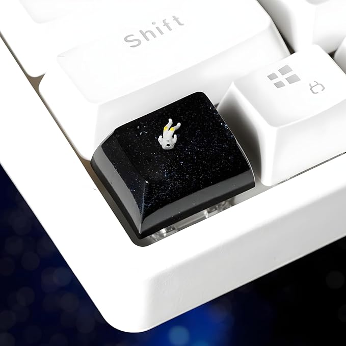 Space Astronaut Artisan Keycap R1 SA Profile Custom Astronauts Keycaps 1.25U Ctrl Key caps Handmade Gaming Resin Key Cap Cherry MX Switch Compatible Mechanical Keyboard Space Lover Gift