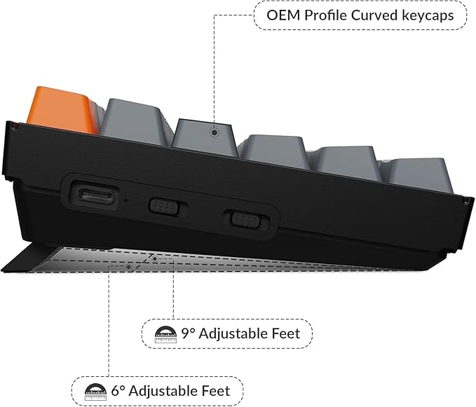 Keychron K4 96% Layout 100 Keys Wireless Bluetooth 5.1/Wired USB Mechanical Gaming Keyboard with Keychron Super Brown Switch White LED Backlight N-Key Rollover for Mac Windows PC-Version 2