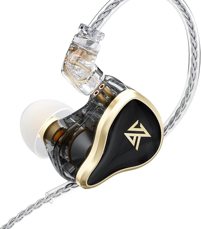 KZ ZAS 7BA+1DD in Ear Monitor Headphones, Wired Earbuds 8 Hybrid Drivers HiFi Deep Bass Sound Isolating Earphone Clear Sound Secure Fit 8 Core Durable Cable Professional IEM (Without Mic, Black)