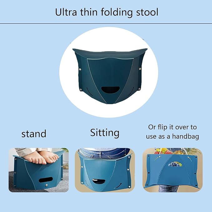 Travel Foot Rest for Airplane,Airplane Foot Rest,Portable Folding Under Desk Foot Stool,Relieves Back & Knee Pain,Comfortable for Long Flights,Cars,Trains,Ultralight Mini (Dark Blue)