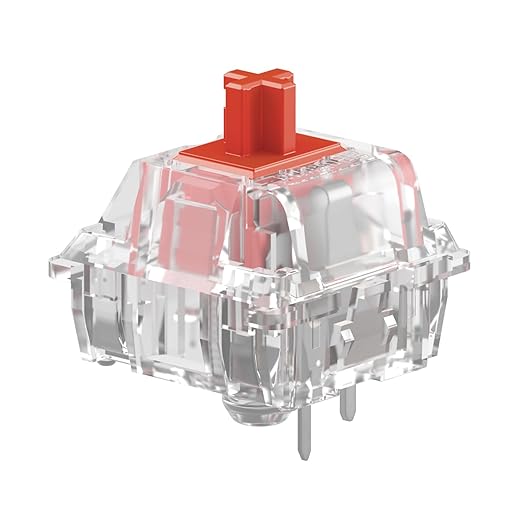 Glorious Fox Linear Mechanical Switches for Mechanical Keyboards: 110 PCS, 3-pin, Transparent for MAX RGB, Pre-Lubed, 45g Force for Gaming and Typing, Compatible with MX Keycaps