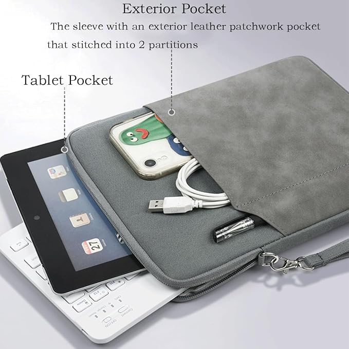 CAAORDKSO 9-11 Inch Tablet Sleeve Case Carrying Case for 11 inch iPad A16, 11 inch iPad Air M3 M2 / iPad Pro 11 M4, 10.2 10.5 10.9" iPad Pro Air, Galaxy Tab S8/S9 11" / Galaxy Tab A9+ Bag, Space Grey