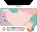 LATEEFAH Mouse Pad with Wrist Rest, Large Mouse Pad, Ergonomic Gaming Desk Pad Keyboard Wrist Rest Set, 4-in-1 Desk Mat Keyboard Mat for Home, Office