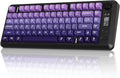 FREEWOLF M75 Wireless Gaming Keyboard Mechanical Feel Membrane with Knob & OLED Display Bluetooth/2.4Ghz Rainbow Backlit Gradient PBT Keycaps 2000mAH Battery Anti-Ghosting-Purple