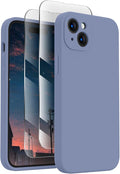 FireNova Designed for iPhone 15 Case, Silicone Upgraded [Camera Protection] Phone Case, Soft Anti-Scratch Microfiber Lining Inside, 6.1 inch, Lavender Gray