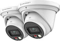 Amcrest 2-Pack AI Turret IP PoE Camera w/ 49ft Nightvision, Security IP Camera Outdoor, Built-in Microphone, Human & Vehicle Detection, Active Deterrent,129° FOV, 5MP@20fps 2PACK-IP5M-T1277EW-AI