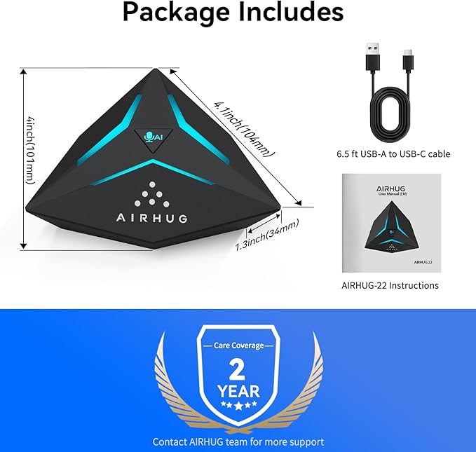 AIRHUG USB Computer Microphone, Gaming Microphone for Windows, Mac, PS4/5, Noise Reduction, Mute Button & RGB Indicator, Plug & Play Condenser Microphone for Video Conference, Streaming, Online Class