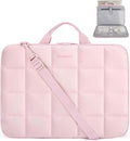 BAGSMART Laptop Case with Handle, Puffy Laptop Sleeve Bag for Women, MacBook Case for Dell, HP, Lenovo, MacBook Air/Pro, 15-15.6 inch, Pink