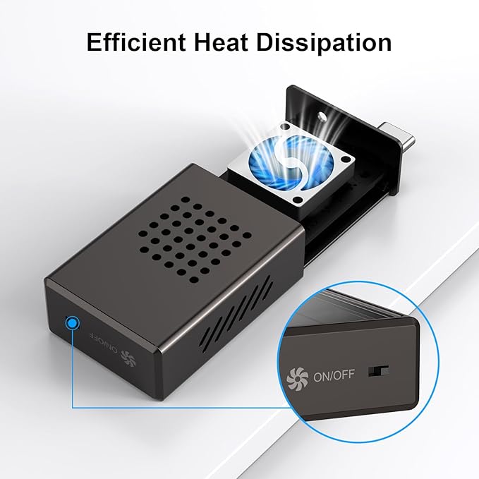 2230 M.2 NVMe SSD Enclosure with Cooling Fan, 10Gbps USB 3.2 Gen2, Supports M.2 M Key & B+M Key ,Up to 2TB, External SSD Drive Enclosure for MacBook Laptop iPad Android