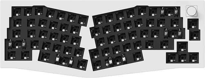 Keychron Q8 Pro QMK/VIA Programmable Custom Mechanical Keyboard, Wireless Bluetooth/Wired, 65% Alice Layout Ergonomic, Hot-Swappable, RGB Backlit Aluminum for Mac Windows Linux-Barebone Version