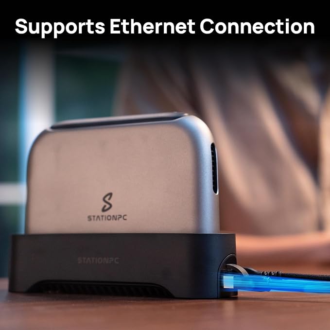 PocketCloud Dock for Portable NAS, M.2 NVMe Slot, Expend Storage, 2.5GbE Ethernet, PD Charging & USB-A Ports, Modular SSD Storage, Smart Cooling, Dual Backup & Charging (Dock Only, Diskless)