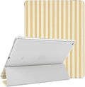 Lovmooful Compatible for iPad Air 3rd Generation 10.5" 2019/iPad Pro 10.5 Inch 2017 Case with Pencil Holder Cute Striped with Aesthetic Design Soft TPU Trifold Stand Protective-Yellow