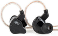 CCZ NC01 Gospel Gaming Earbuds, Stereo Sound in Ear Monitor Headphones Wired, Customized Dual Magnetic DD IEMS Earphone with Detachable Tangle-Free Cable PC Cavity for Computer(without mic,Dark Black)