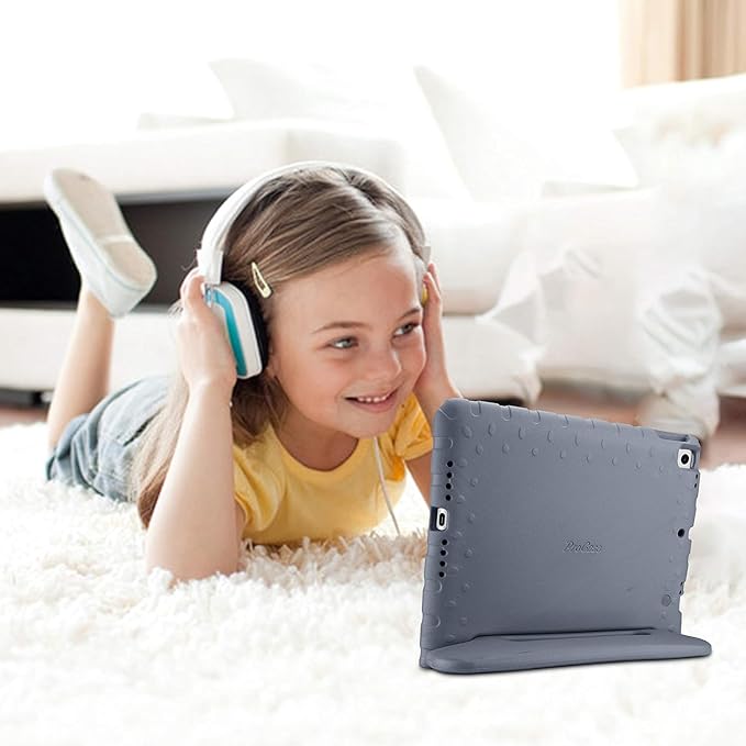ProCase Kids Case for iPad 9th Generation/iPad 8/iPad 7, iPad 10.2 Case 2021 2020 2019/iPad Air 10.5/iPad Pro 10.5 Kids Case, Shockproof Lightweight Case with Convertible Handle -Grey
