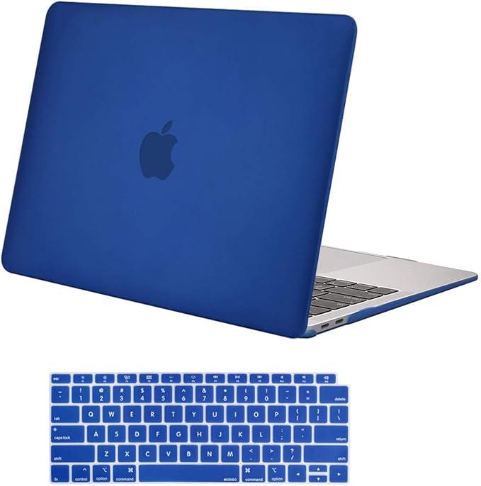 MOSISO Compatible with MacBook Air 13 inch Case M1 2021 2020 2019 2018 Release A2337 A2179 A1932 Touch ID, Plastic Hard Shell Cover&Keyboard Cover for MacBook Air 13.3 inch Case M1, Royal Blue