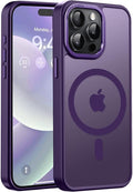 Newfuture Upgraded Magnetic for iPhone 15 Pro Max Case [Compatible with Magsafe] [Mil-Grade Protection], Pocket-Friendly, Slim Translucent Phone Case Cover for iPhone 15 Pro Max 6.7", Deep Purple
