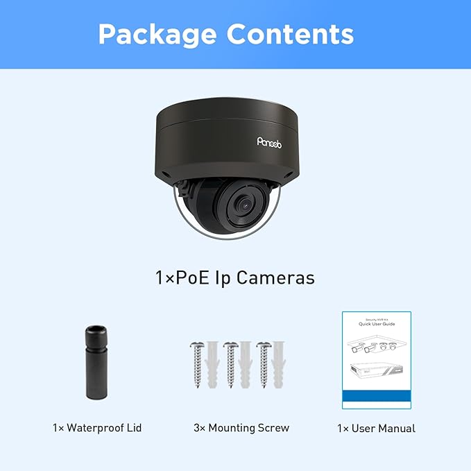 8MP PoE Vandal Dome Camera Outdoor Indoor with Mic, 4K H.265 IK10 Security IP Camera, Human Vehicle Detection, 100ft IR Night Vision, IP66 110° Wide Angle 2.8mm Lens, PD54BA3-8M (Not PTZ)